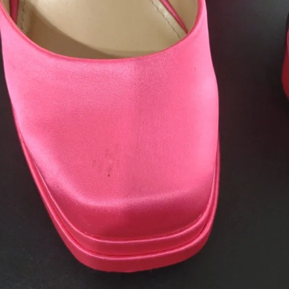 Pink Chunky Retro Block Platform Heels Size 6 - Picture 6 of 13